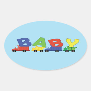 Bauwagen Kinderdusche Ovaler Aufkleber