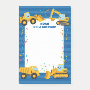 Bauwagen Personalisiert Mitzvah Post-it Klebezettel