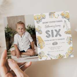 Bauwagen SIX 6. Geburtstagsparty Einladung