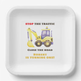Bauwagenbagger Geburtstagspartei Pappteller
