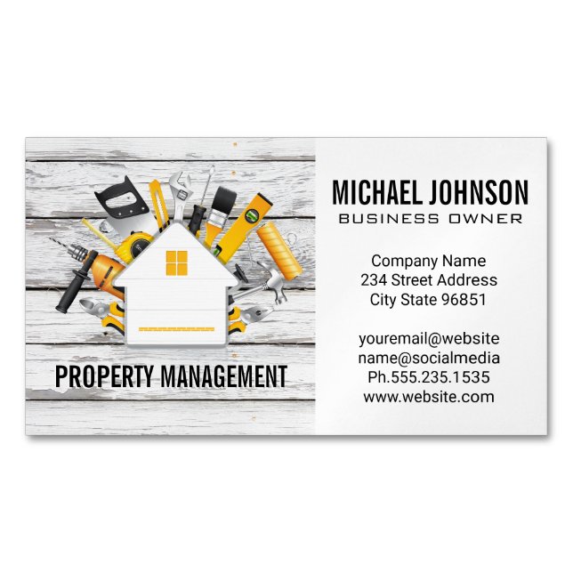 Bauwerkzeuge Magnetische Visitenkarte (Vorderseite)
