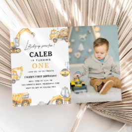 Bauwesen 1. Geburtstag Foto Einladung