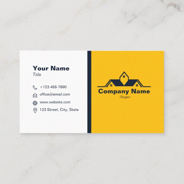 Bauwesen Real Anwesen Modernes, einfaches Minimali Visitenkarte (Rückseite)