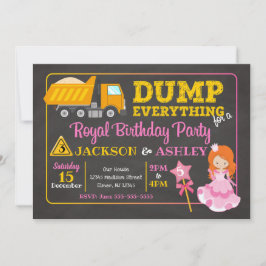 Bauwesen und Prinzessin Joint Birthday Einladung