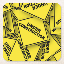 Bauzeichen Rechteckiger Pappuntersetzer