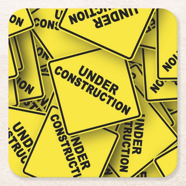 Bauzeichen Rechteckiger Pappuntersetzer (Vorderseite)