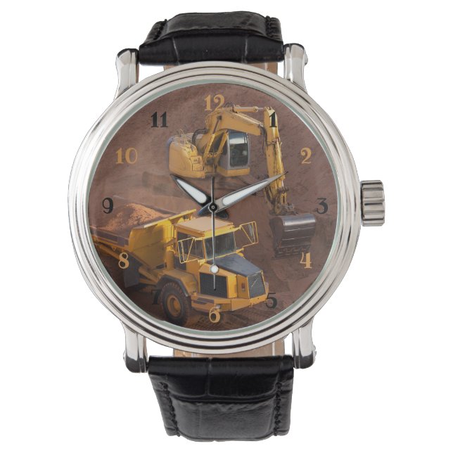 Bauzugmaschinen Armbanduhr (Vorderseite)