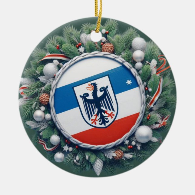 BAVARIA FLAG INSPIRIERT KERAMIK ORNAMENT (Vorne)