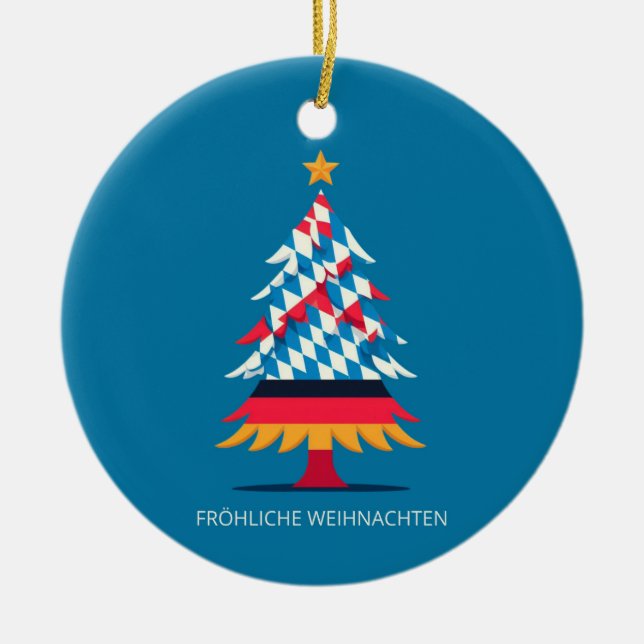 BAVARIA FLAG INSPIRIERT KERAMIK ORNAMENT (Vorne)