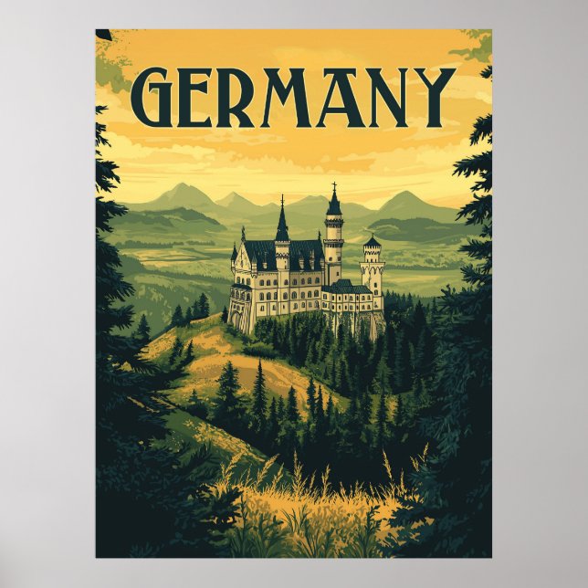 Bavaria Travel Souvenir - Vintages deutsches Schlo Poster (Vorne)