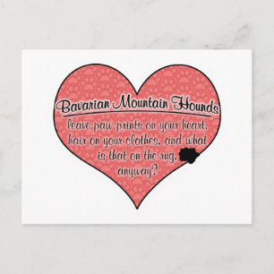 Bavarian Mountain Hound Paw Prints Hunde Humor Postkarte