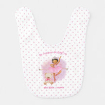 Ballerina floral, pois roses Baby Bib