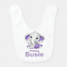 Eléphant avec lavande en peluche bébé bébé bib