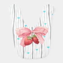 Joli nœud aux fraises Cœurs et rayures