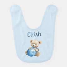 Joli ours en peluche avec balle bleue