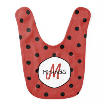 Monogramme à pois rouges