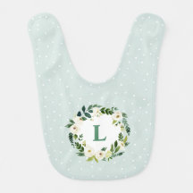 Monogramme de couronne fleurie de verdure douce