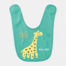 Bavoir pour bébé avec nom personnalisé Girafe sour