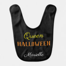 Queen Halloween Personnalisé Black Baby Bib
