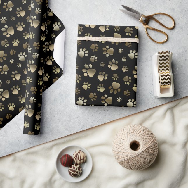 Baw druckt Schwarz-Gold-Muster Geschenkpapier (Kunsthandwerk)