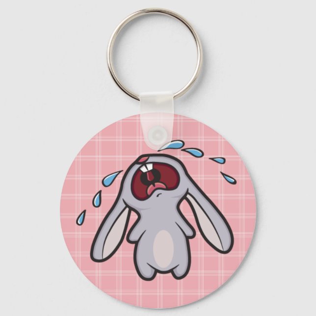 Bawing Bunny mit Pink Karos Schlüsselanhänger (Vorderseite)