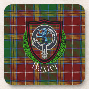 Baxter-Schottischer-Clan-Tartan & -Wappen Getränkeuntersetzer