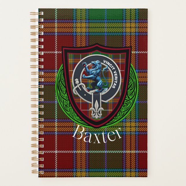 Baxter-Schottischer-Clan-Tartan & -Wappen Planer (Vorderseite)