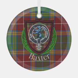 Baxter Scottish Clan Tartan & Crest Ornament Aus Glas