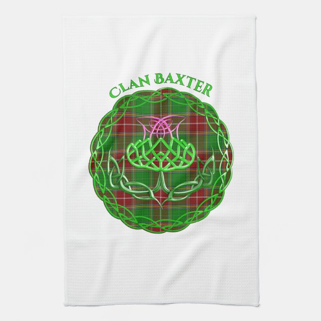 Baxter Scottish Tartan Celtic Thistle Geschirrtuch (Vertikal)
