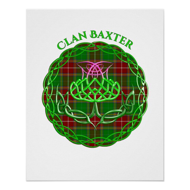 Baxter Scottish Tartan Celtic Thistle Poster (Vorderseite)