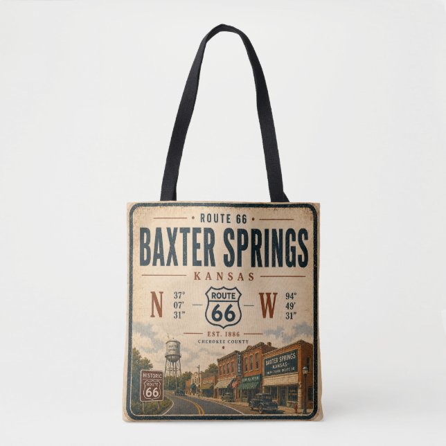 Baxter Springs Route 66 Heritage-Tribut Tasche (Vorderseite)
