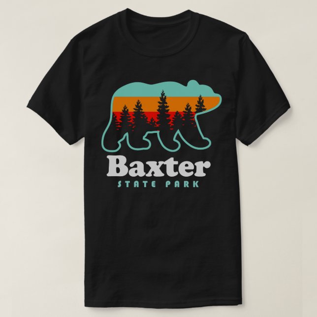Baxter Staat Park Bear Maine Camping T-Shirt (Design vorne)