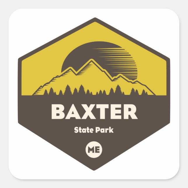 Baxter Staat Park, Maine Quadratischer Aufkleber (Vorderseite)