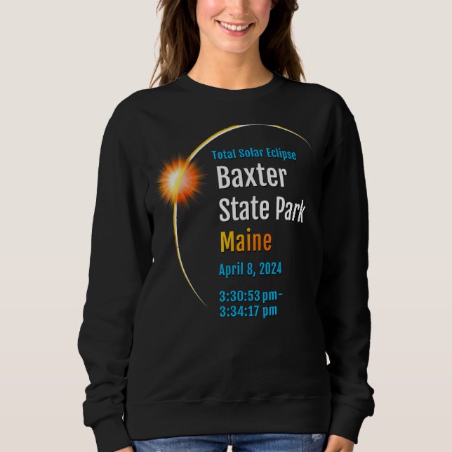 Baxter State Park Maine ME Total Solar Eclipse 202 Sweatshirt (Vorderseite)
