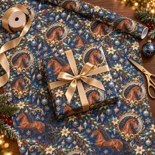 Bay Andalusischer Saphirblauer Weihnachten Geschenkpapier