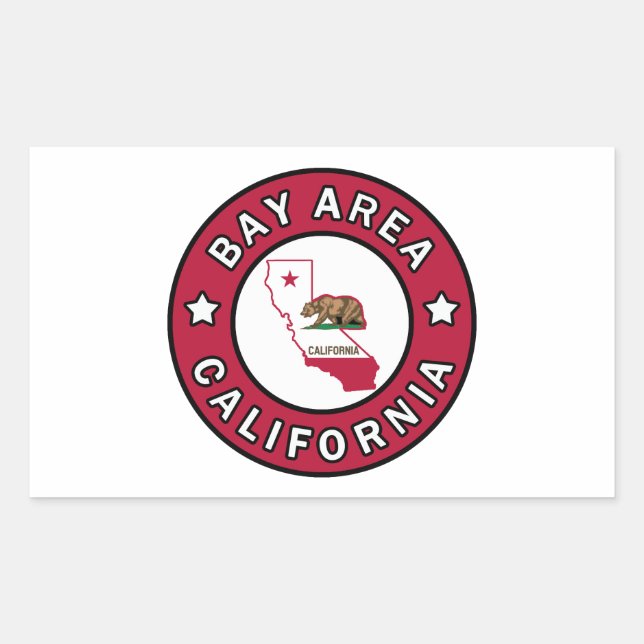 Bay Area California Rechteckiger Aufkleber (Vorderseite)
