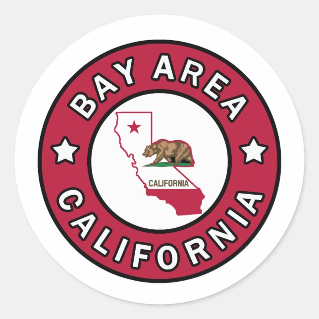 Bay Area California Runder Aufkleber (Vorderseite)