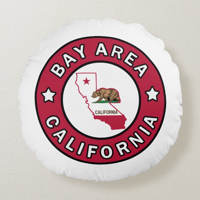Bay Area California Rundes Kissen (Vorderseite)