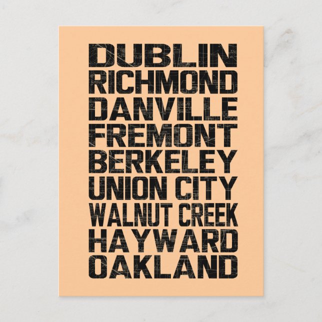 Bay Area East Bay Postcard Postkarte (Vorderseite)