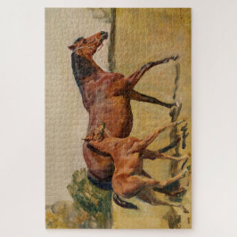 Bay Brown Thoroughbred Mare und Fohlen