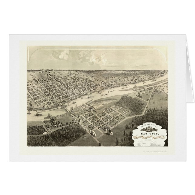 Bay City, carte panoramique de MI - 1867 (Devant horizontal)