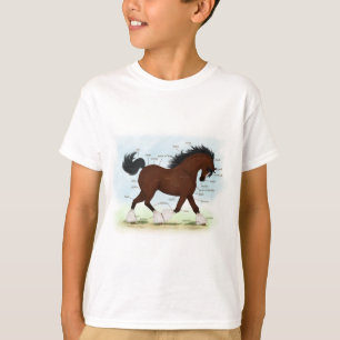 Bay Clydesdale Pferde Anatomische Übersicht Erzie T-Shirt