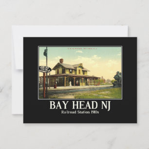 Bay Head NJ Bahnhof 1910 Postkarte