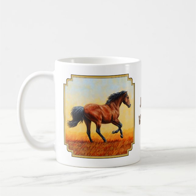 Bay Horse Galloping Kaffeetasse (Links)