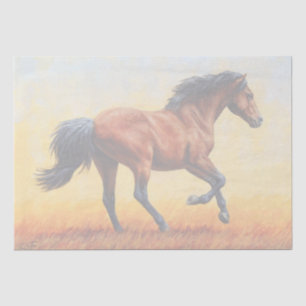 Bay Horse Galloping Seidenpapier
