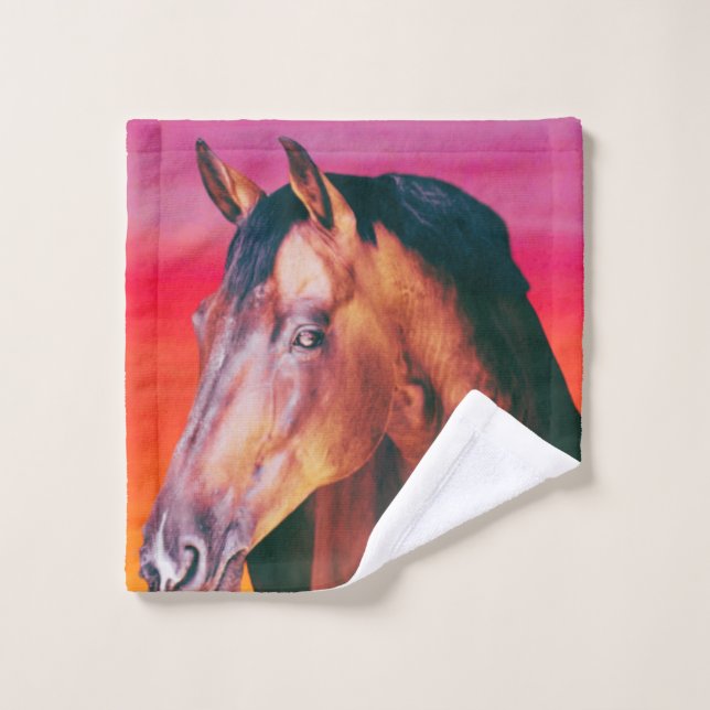 Bay Horse Gradient Badhandtuch Set (Waschlappen)