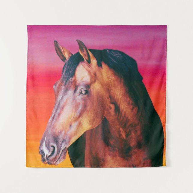 Bay Horse Gradient Wandteppich (Vorderseite)