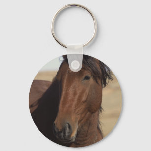 Bay Horse in Wind Schlüsselanhänger