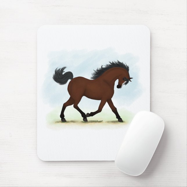 Bay Horse mit Blaze Mousepad (Mit Mouse)