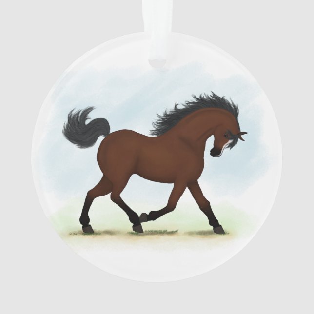 Bay Horse mit Blaze Ornament (Rückseite)